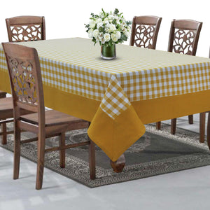 Cotton Gingham Check Yellow with Border 8 Seater Table Cloths Pack of 1 freeshipping - Airwill