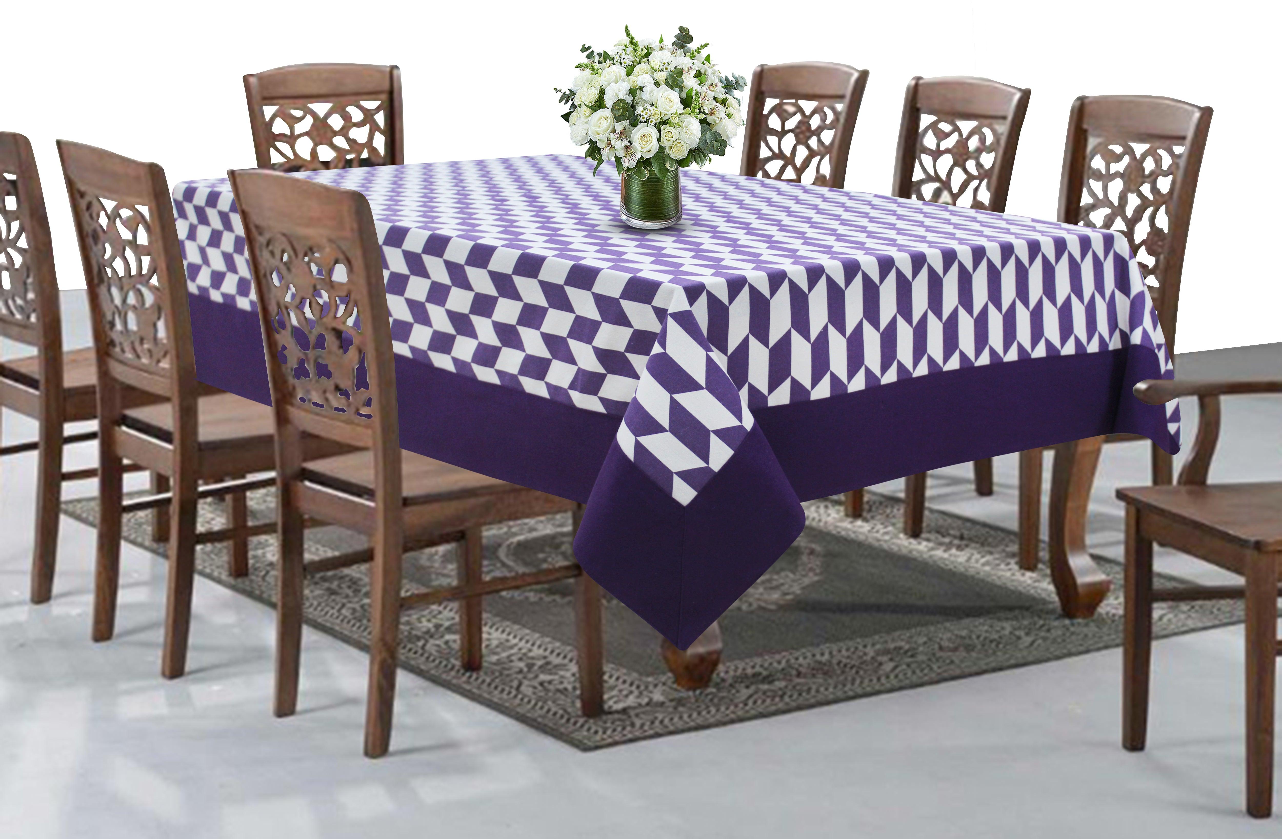 Cotton Classic Diamond Purple with Border 8 Seater Table Cloths