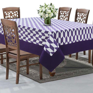 Cotton Classic Diamond Purple with Border 8 Seater Table Cloths Pack of 1 freeshipping - Airwill
