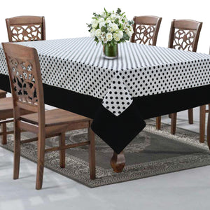 Cotton White Polka Dot with Border 8 Seater Table Cloths Pack of 1 freeshipping - Airwill