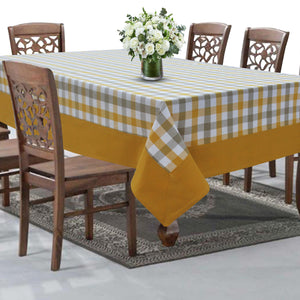 Cotton Lanfranki Check Yellow with Border 8 Seater Table Cloths Pack of 1 freeshipping - Airwill