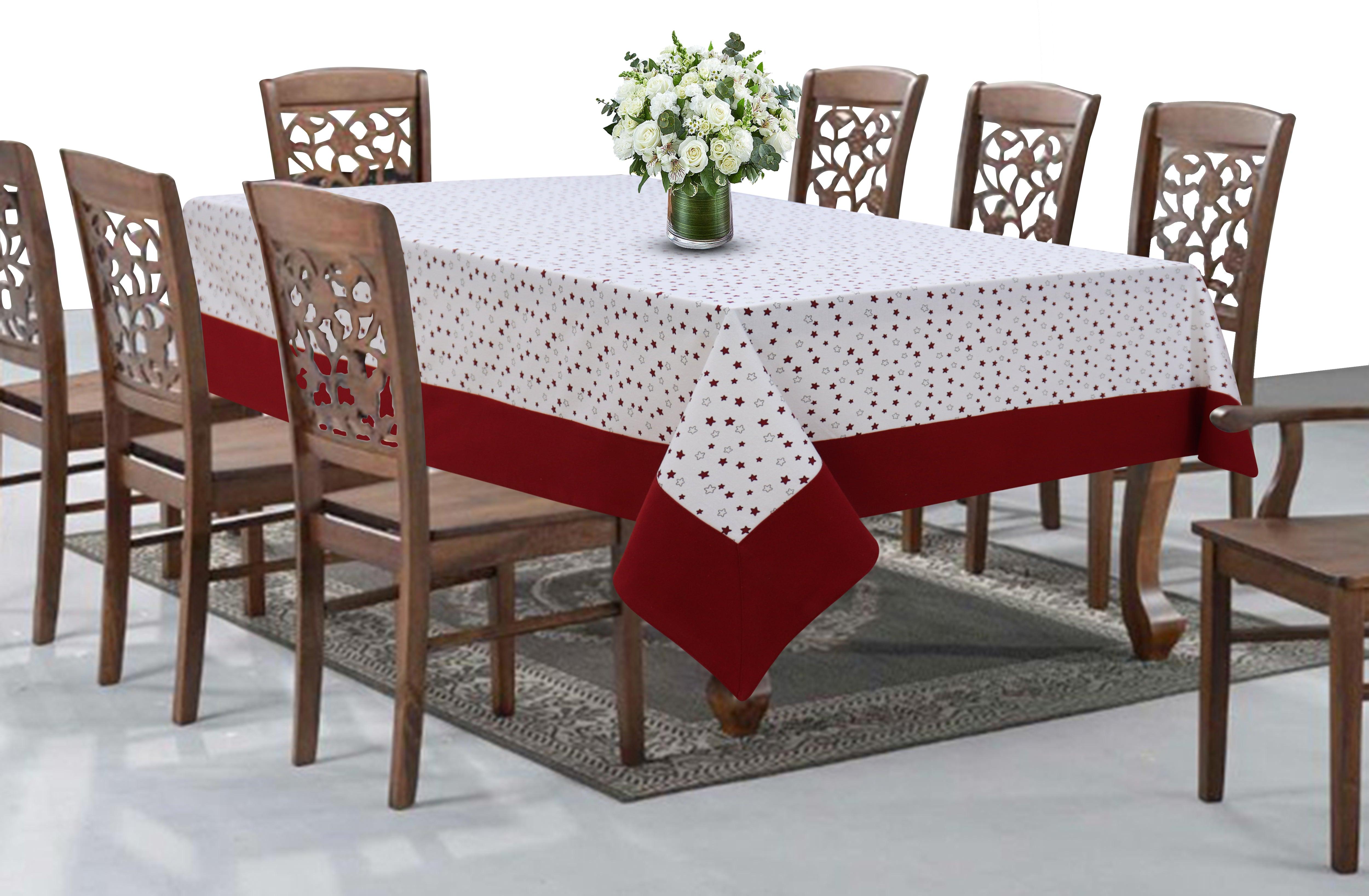 Cotton Ricco Star with Border 8 Seater Table Cloths