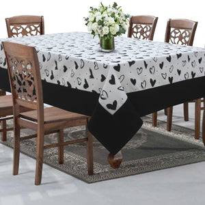 Cotton White Heart with Border 8 Seater Table Cloths pack of 1 freeshipping - Airwill
