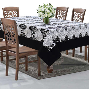 Cotton Black & White Damask with Border 8 Seater Table Cloths Pack of 1 freeshipping - Airwill