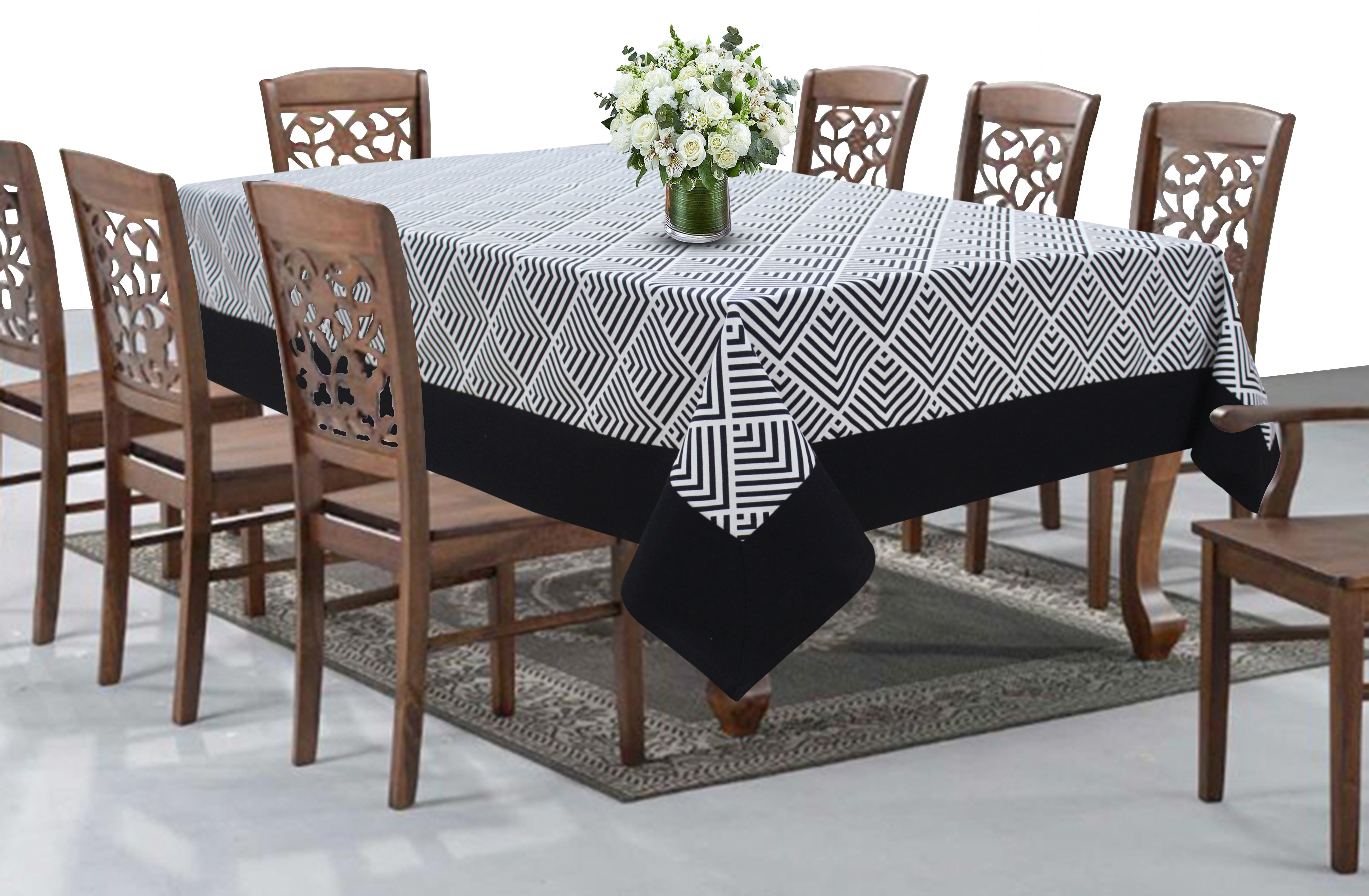 Cotton Diamond Check with Border 8 Seater Table Cloths