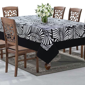 Cotton Black Zebra with Border 8 Seater Table Cloths Pack of 1 freeshipping - Airwill