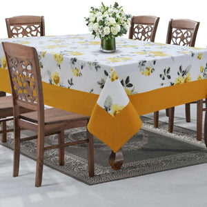 Cotton Elan Flower with Border 8 Seater Table Cloths Pack of 1 freeshipping - Airwill