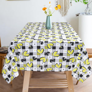 Cotton Heart Printed 6 Seater Table Cloths