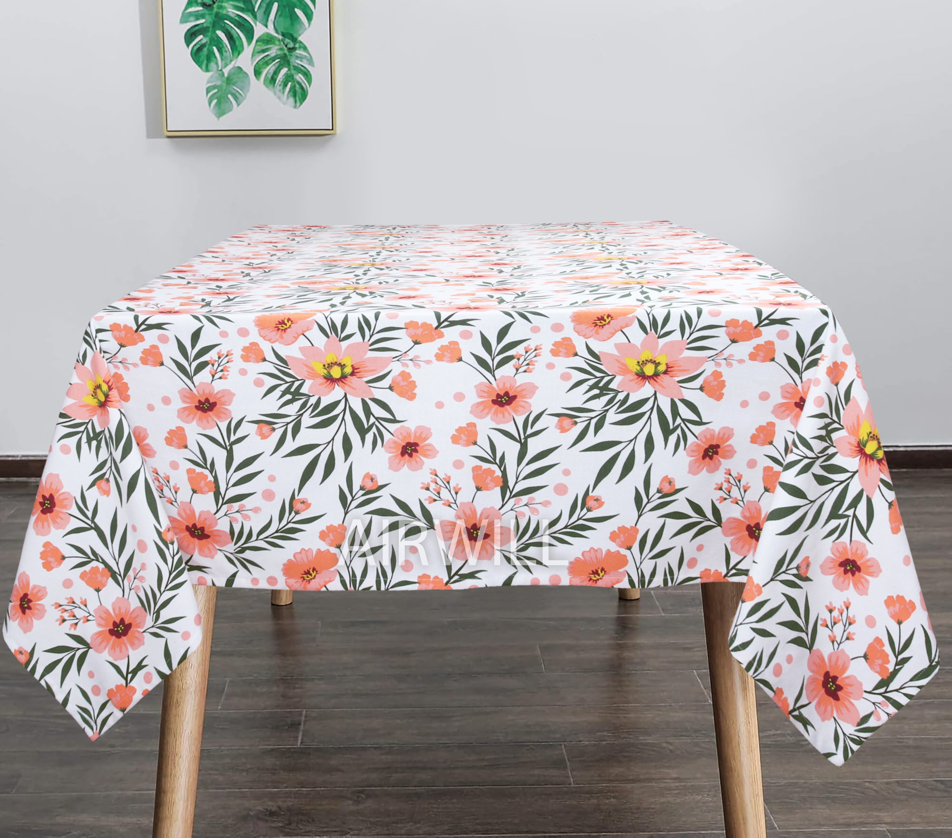 Cotton Floral Printed 6 Seater Table Cloths