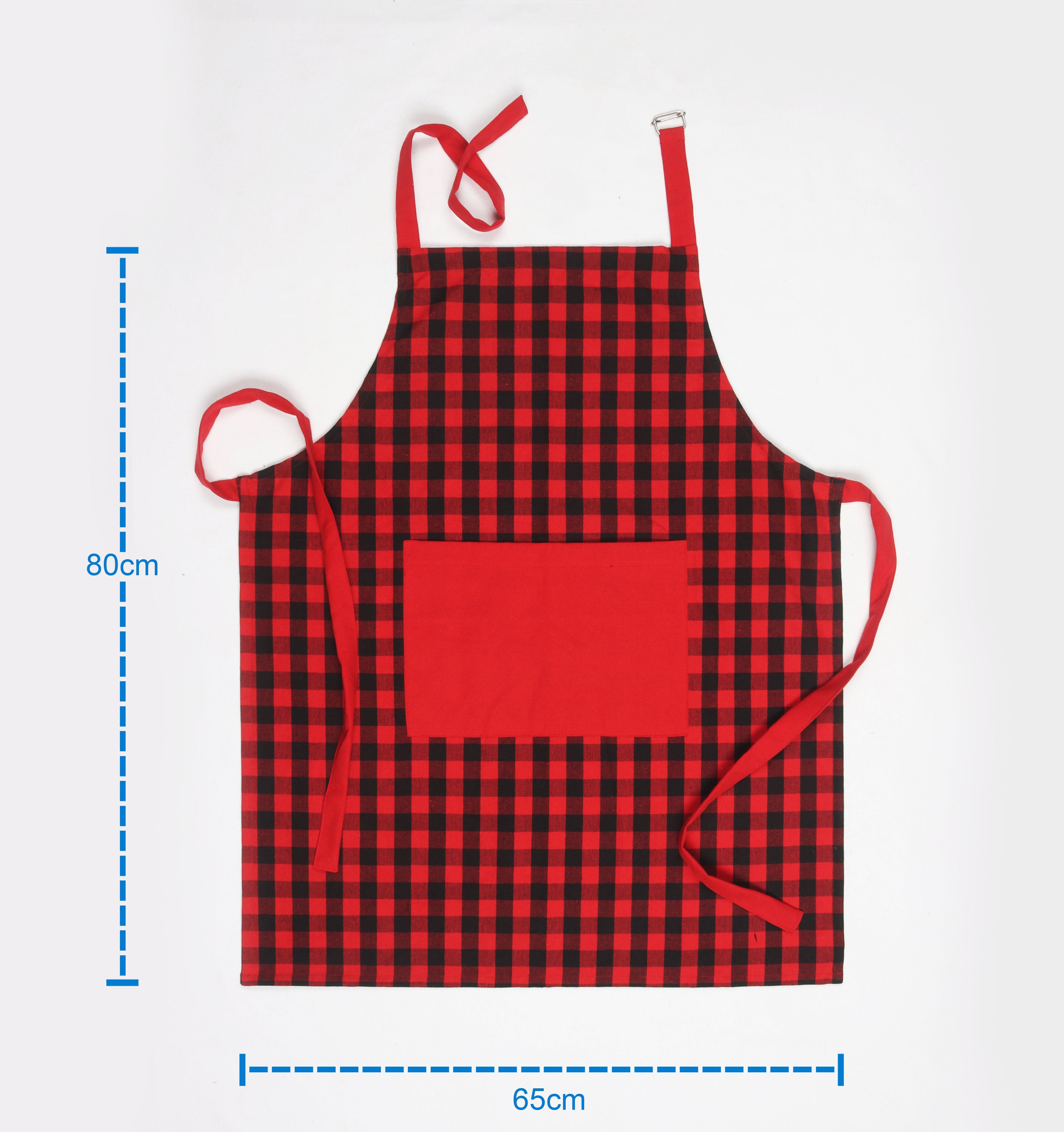 Cotton Christmas Check Free Size with Adjustable Buckle Apron