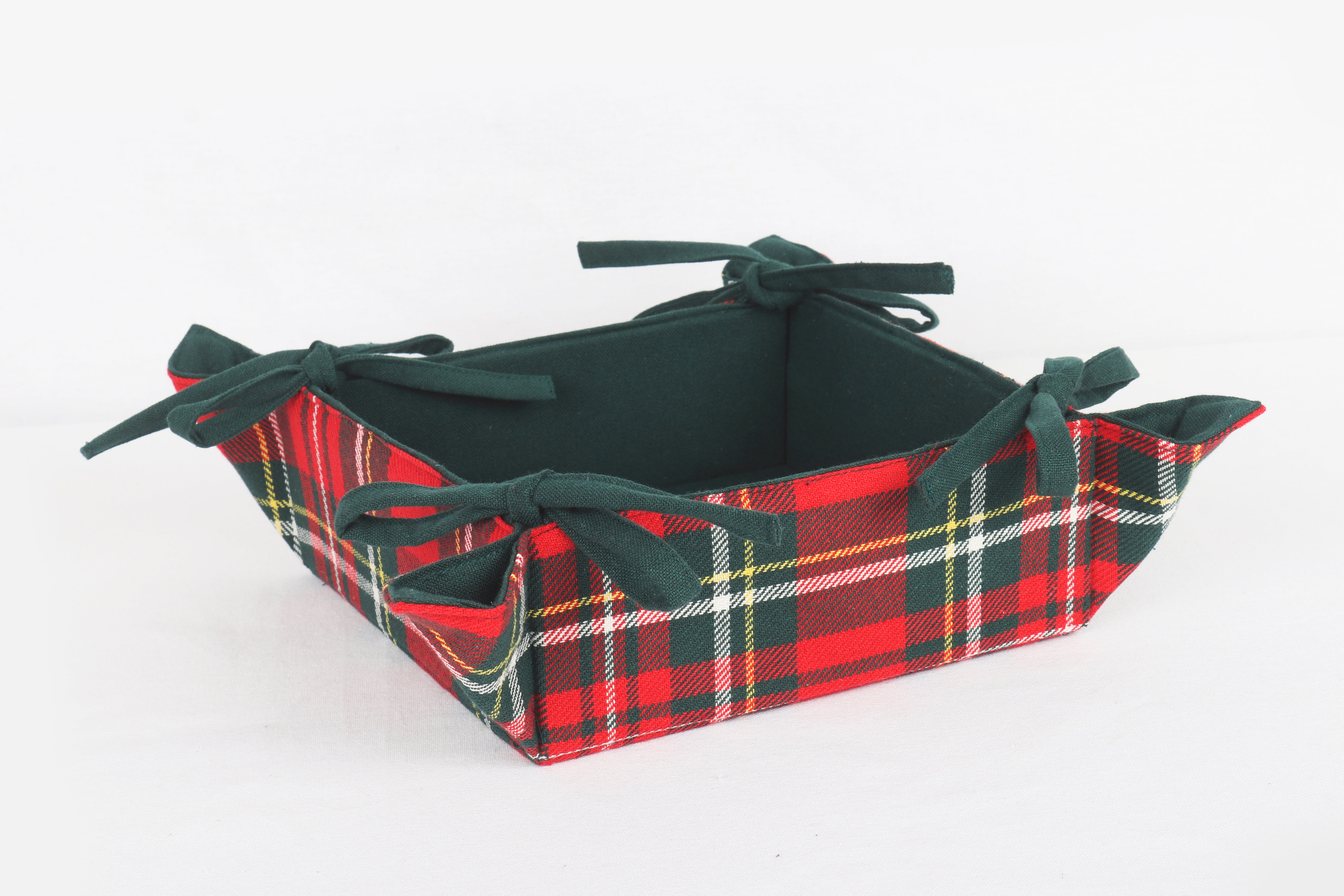 Cotton Christmas Check Pattern Dining & Kitchen Bread Basket