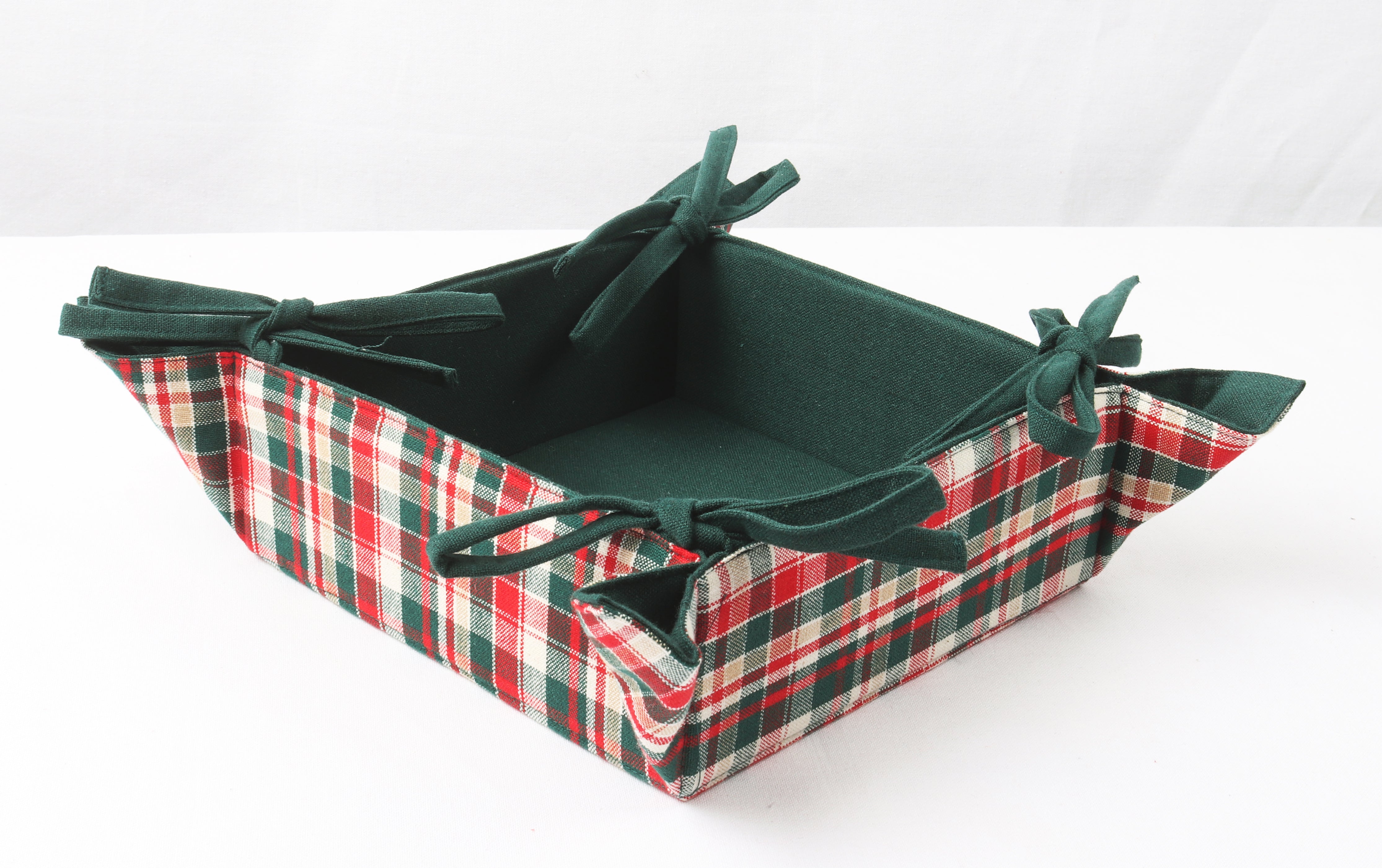 Cotton Christmas Check Pattern Dining & Kitchen Bread Basket