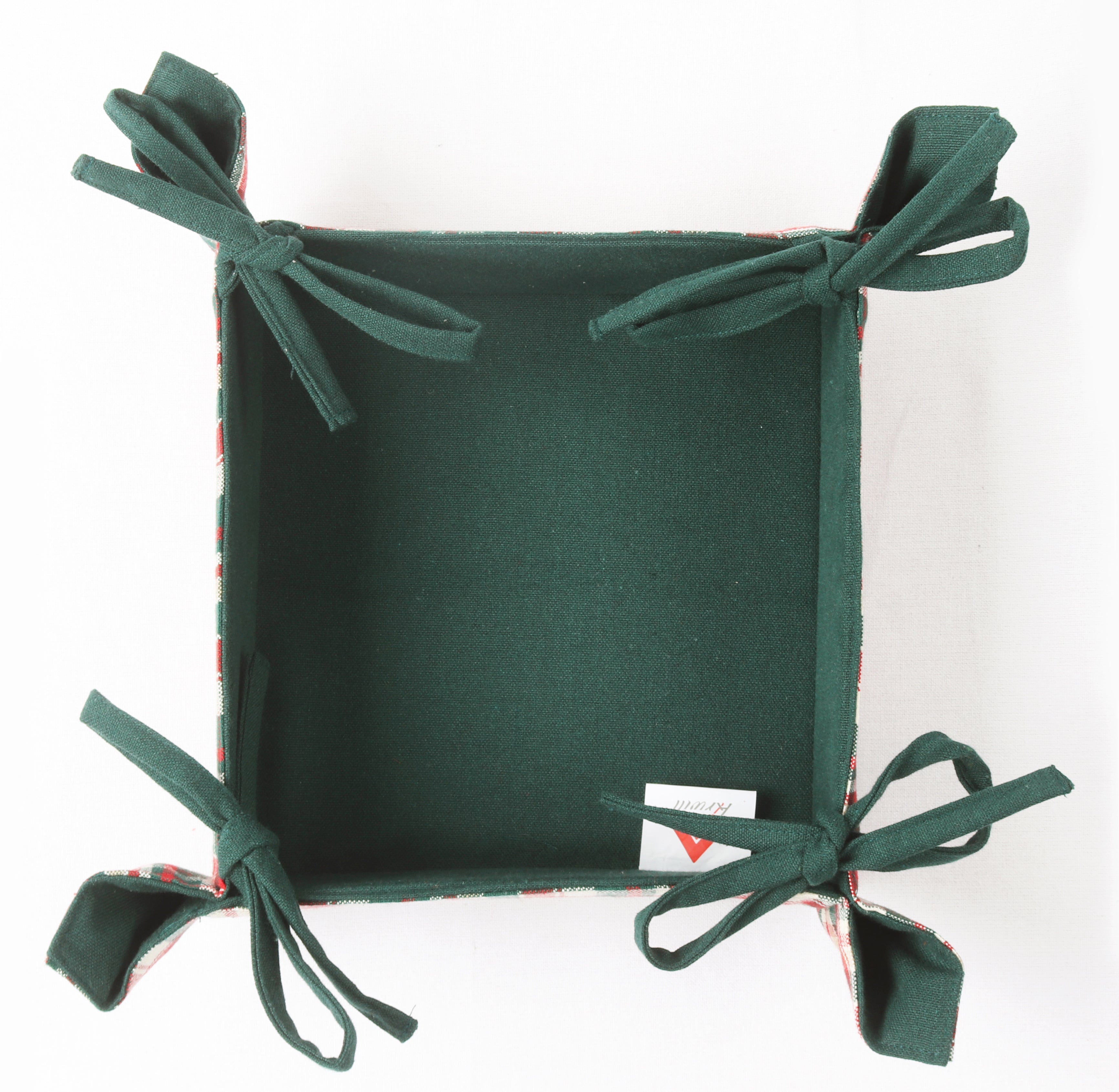 Cotton Christmas Check Pattern Dining & Kitchen Bread Basket