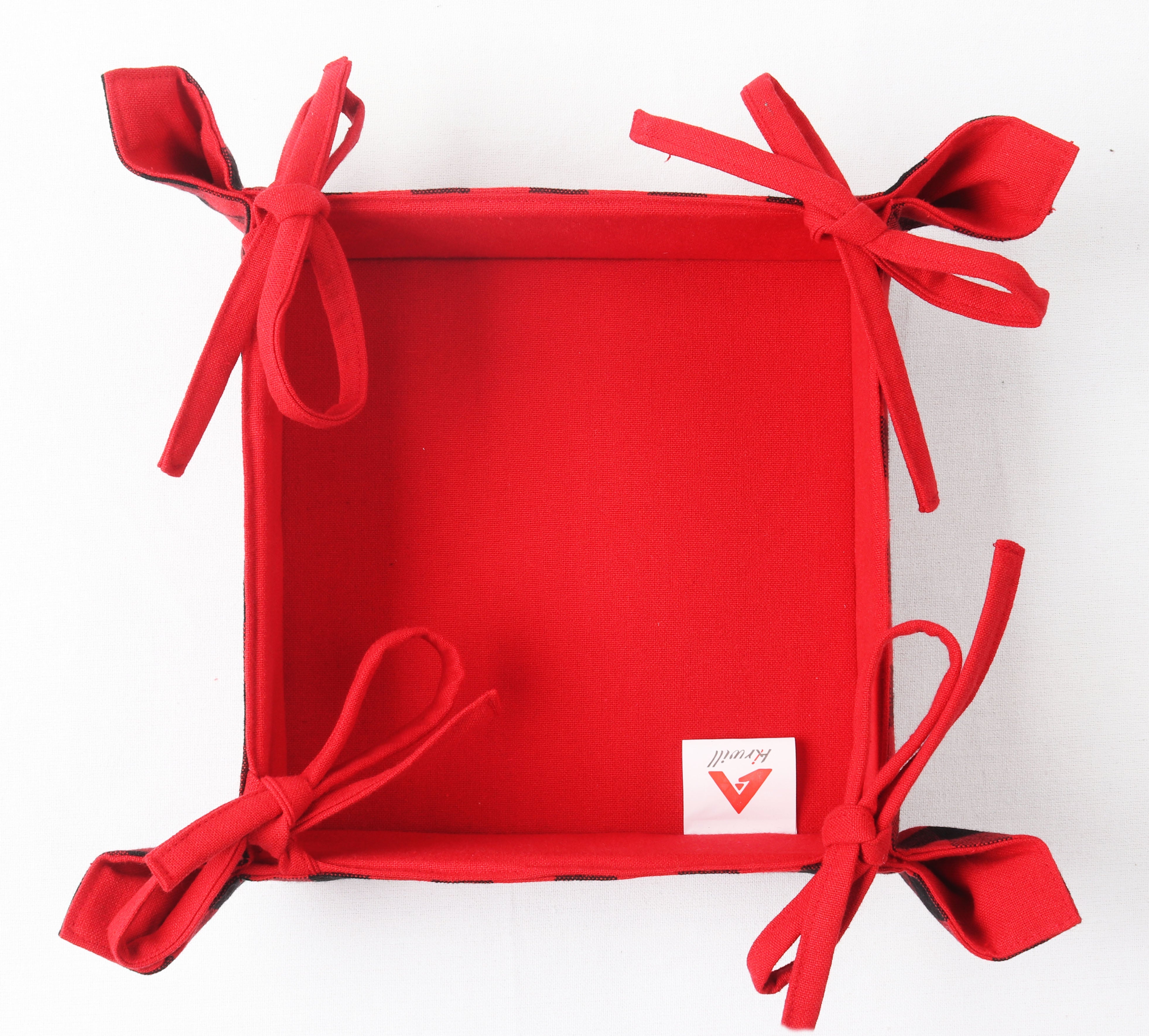 Cotton Christmas Check Pattern Dining & Kitchen Bread Basket