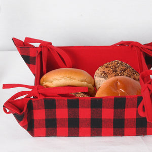 Cotton Christmas Check Pattern Dining & Kitchen Bread Basket