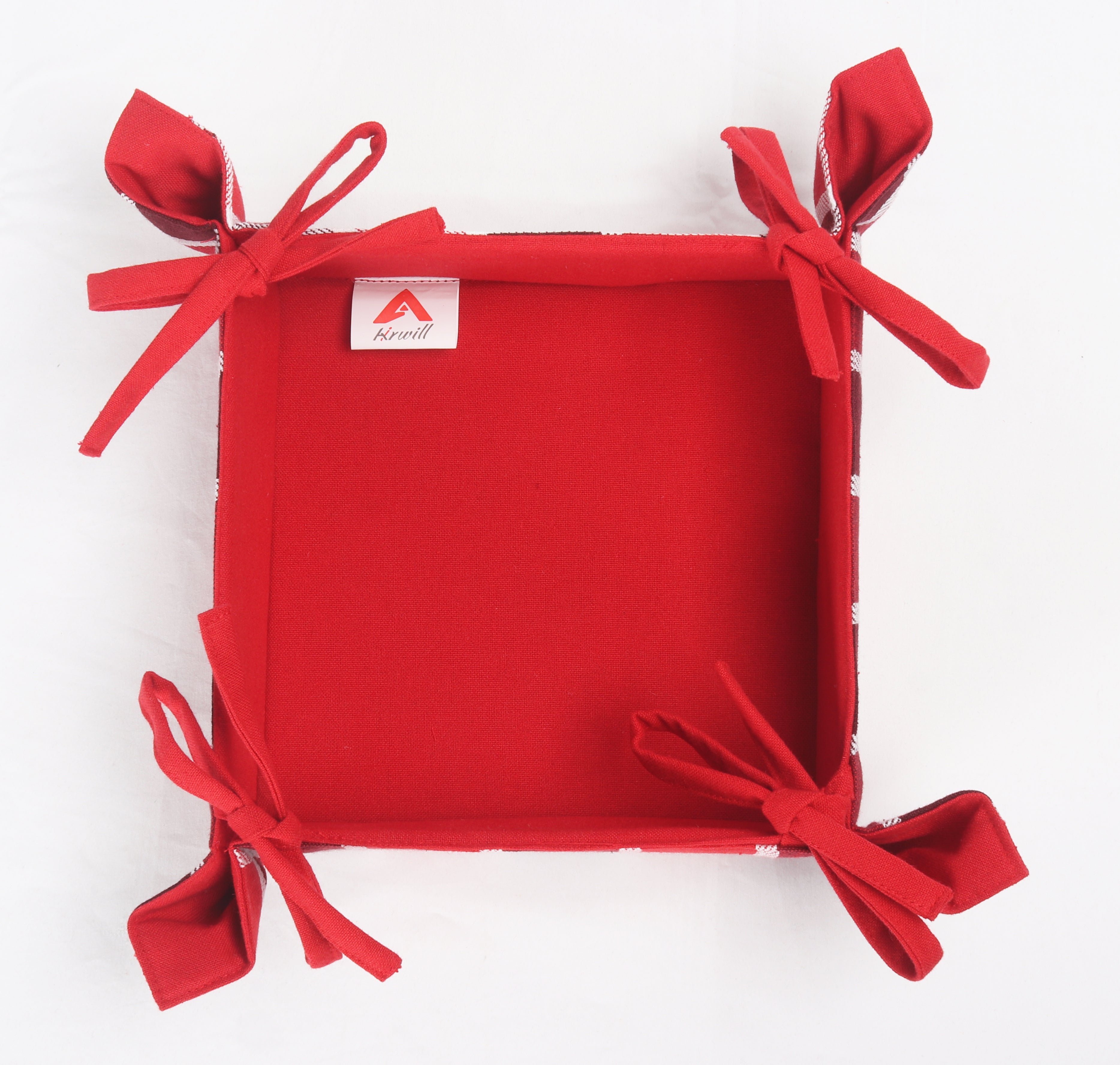 Cotton Christmas Dobby Checked Dining & Kitchen Bread Basket