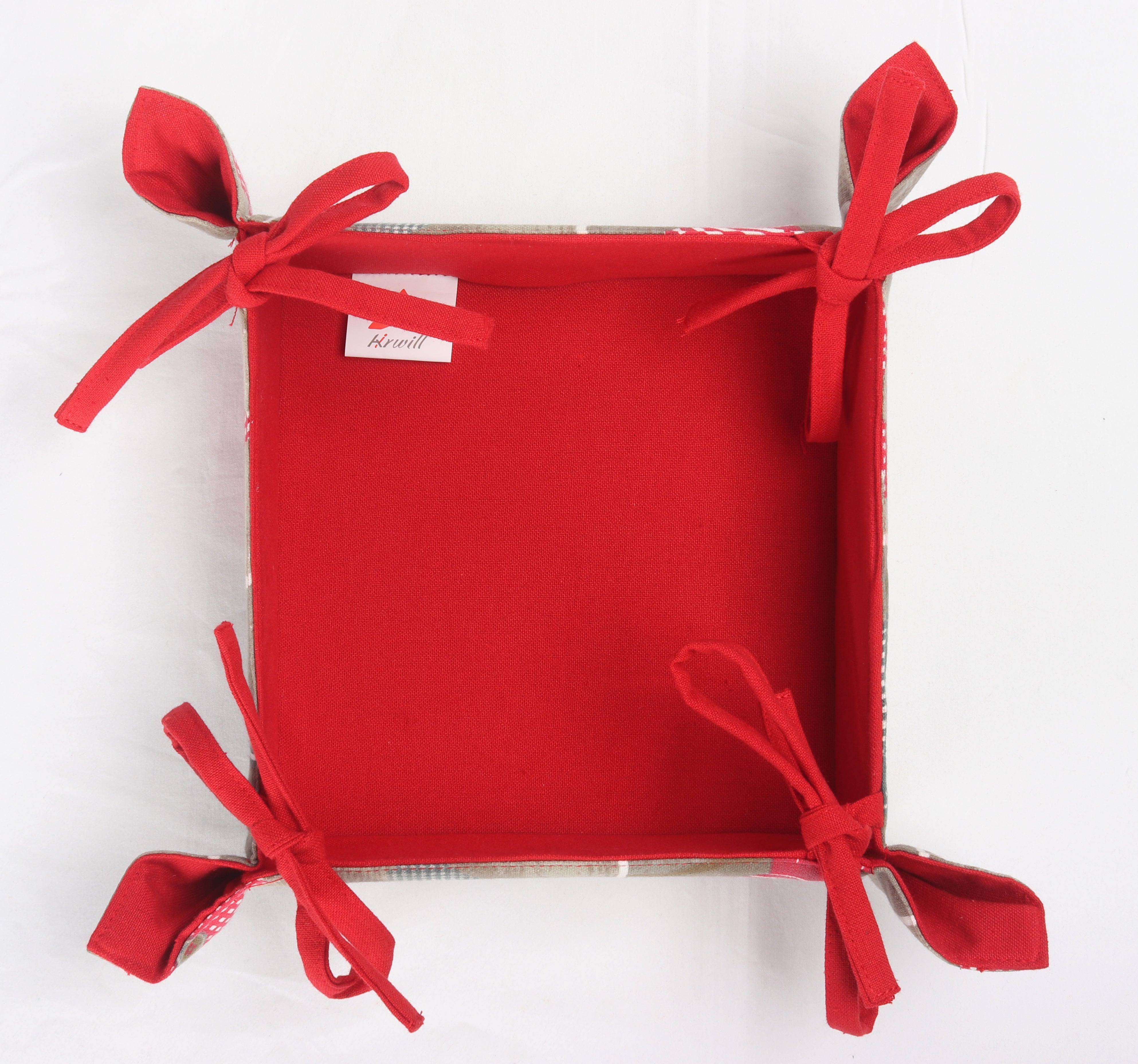 Cotton Christmas Heart Printed Pattern Dining & Kitchen Bread Basket