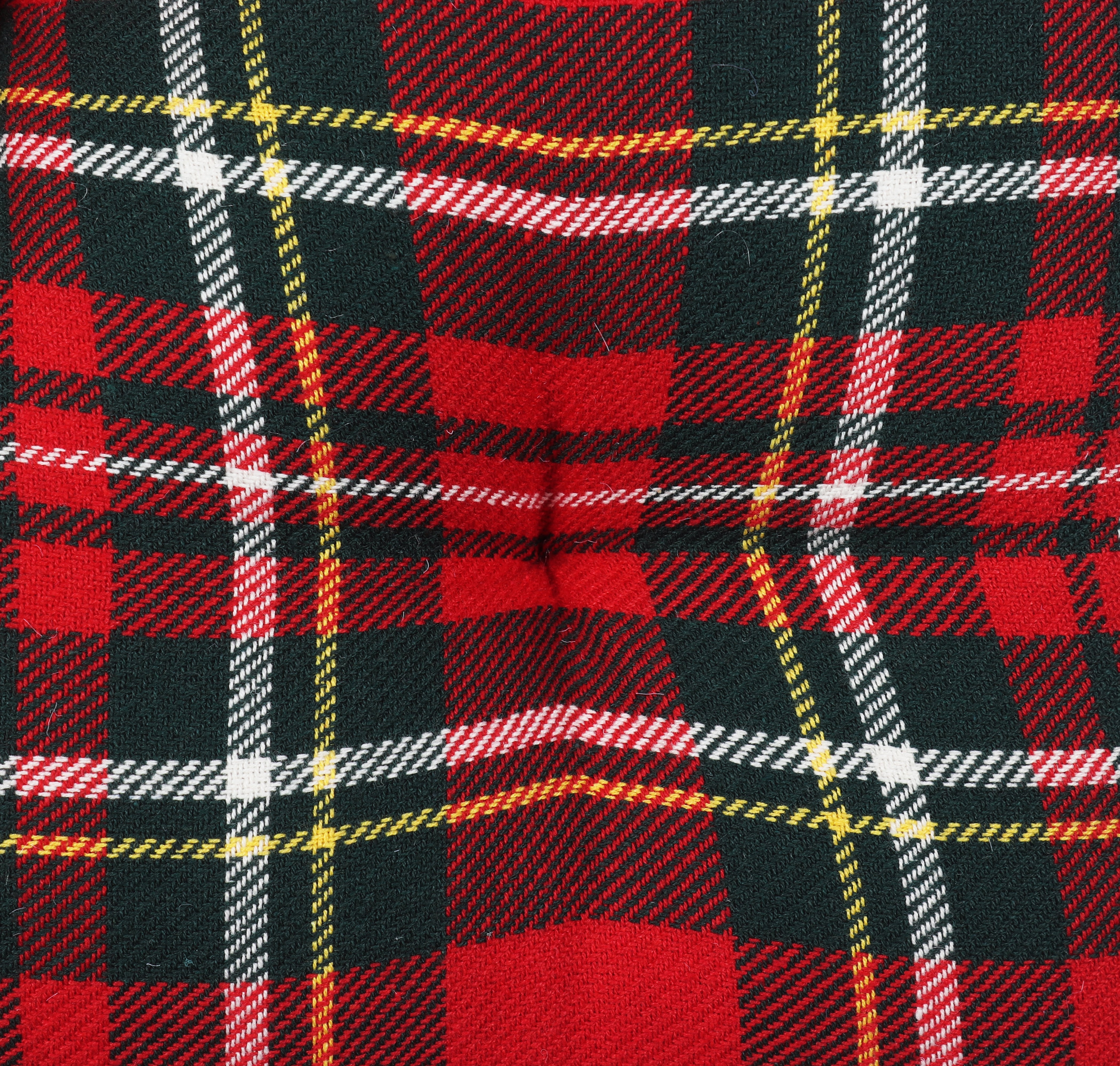 Cotton Red Christmas Pattern Checked Chair Pads, Pack Of 2