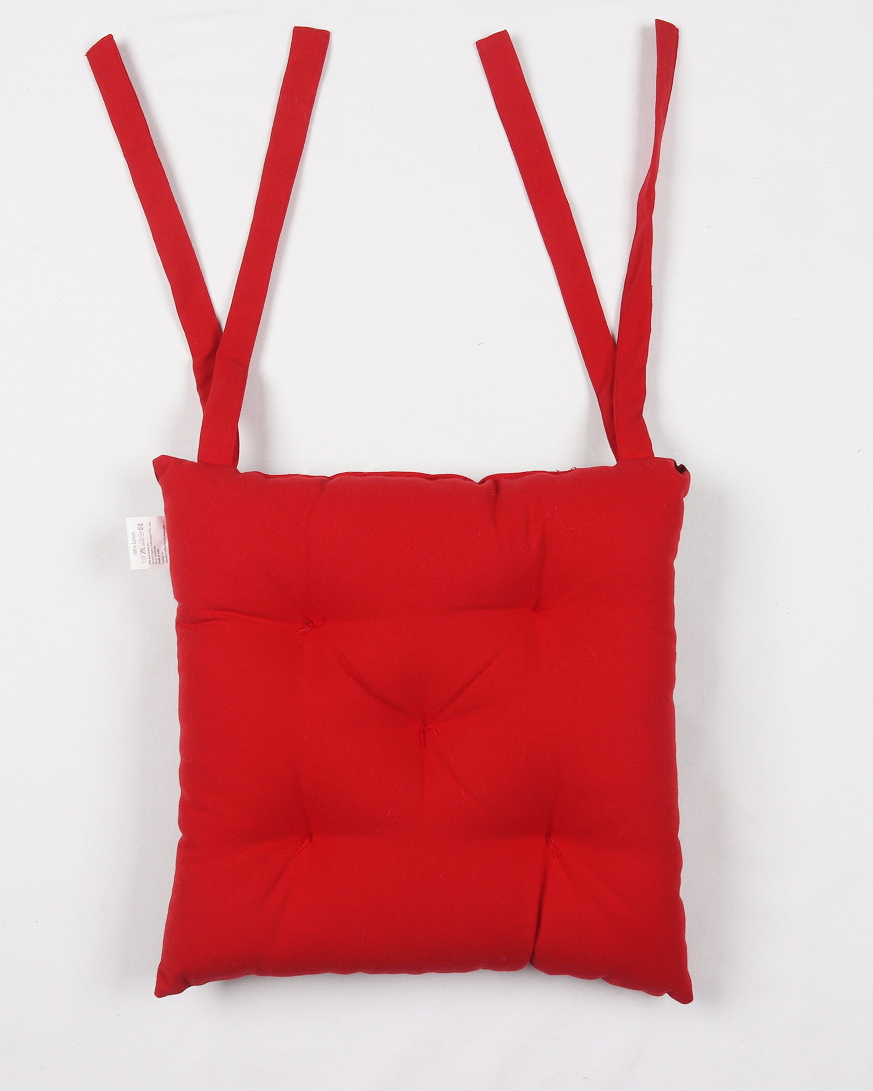 Cotton Christmas Pattern Checked Chair Pads, Pack Of 2