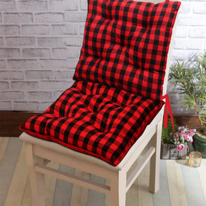 Cotton Christmas Pattern Checked Chair Pads, Pack Of 2