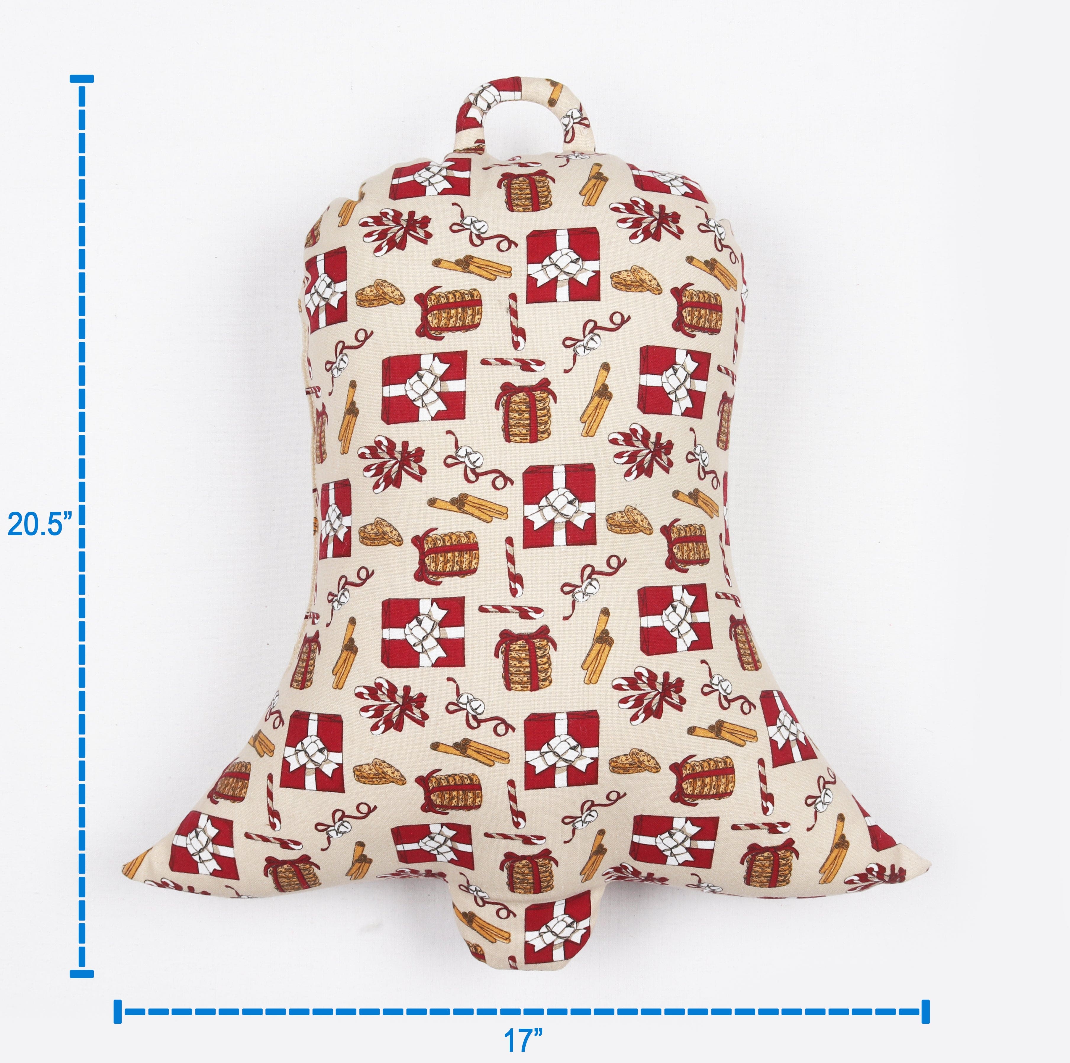 Cotton Christmas Small Gift Designed, Bell / Candy / Star / Tree Shaped Cushion with Recron Filled
