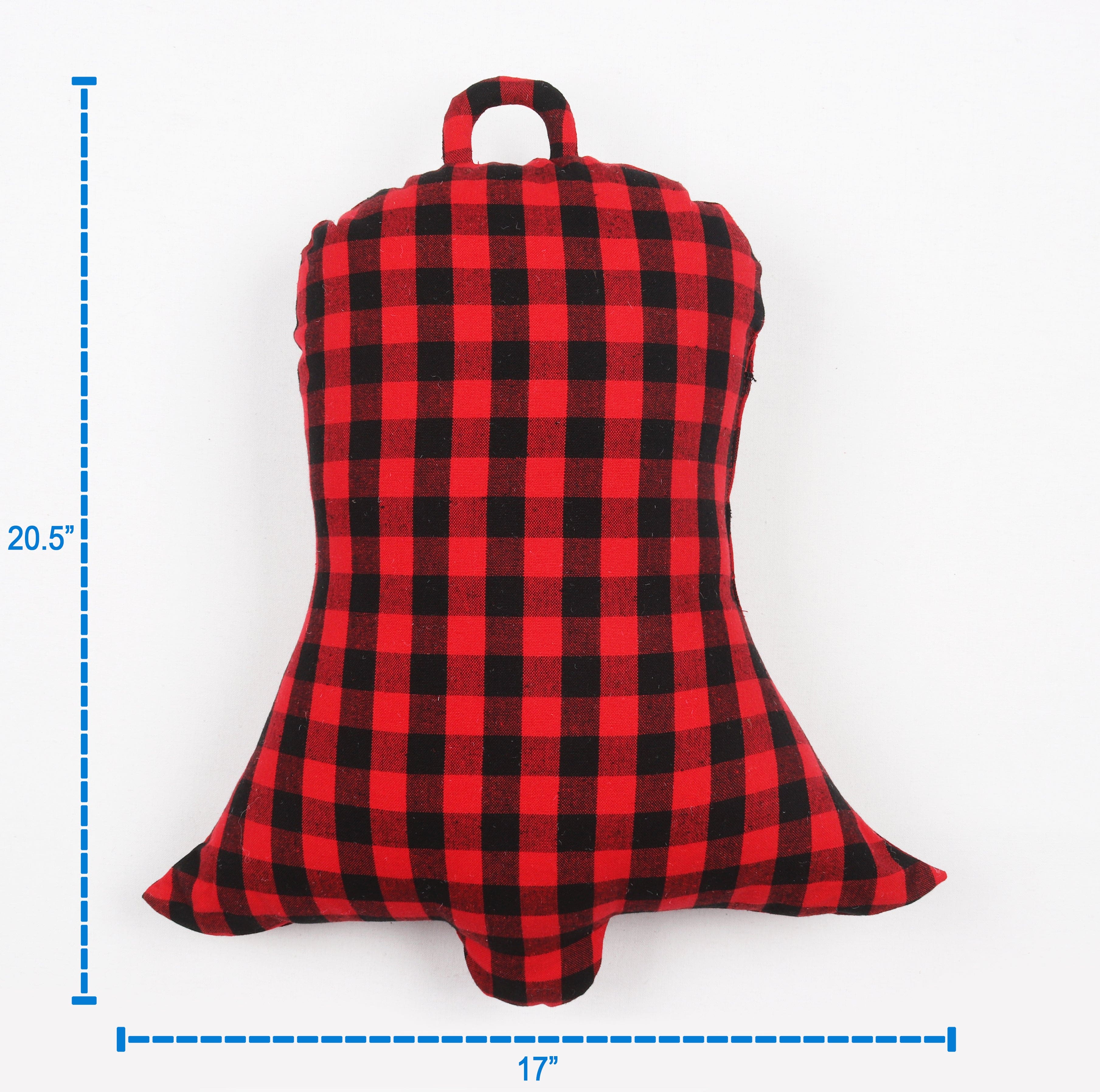 Cotton Christmas Small Checks Designed, Bell / Candy / Star / Tree Shaped Cushion with Recron Filled