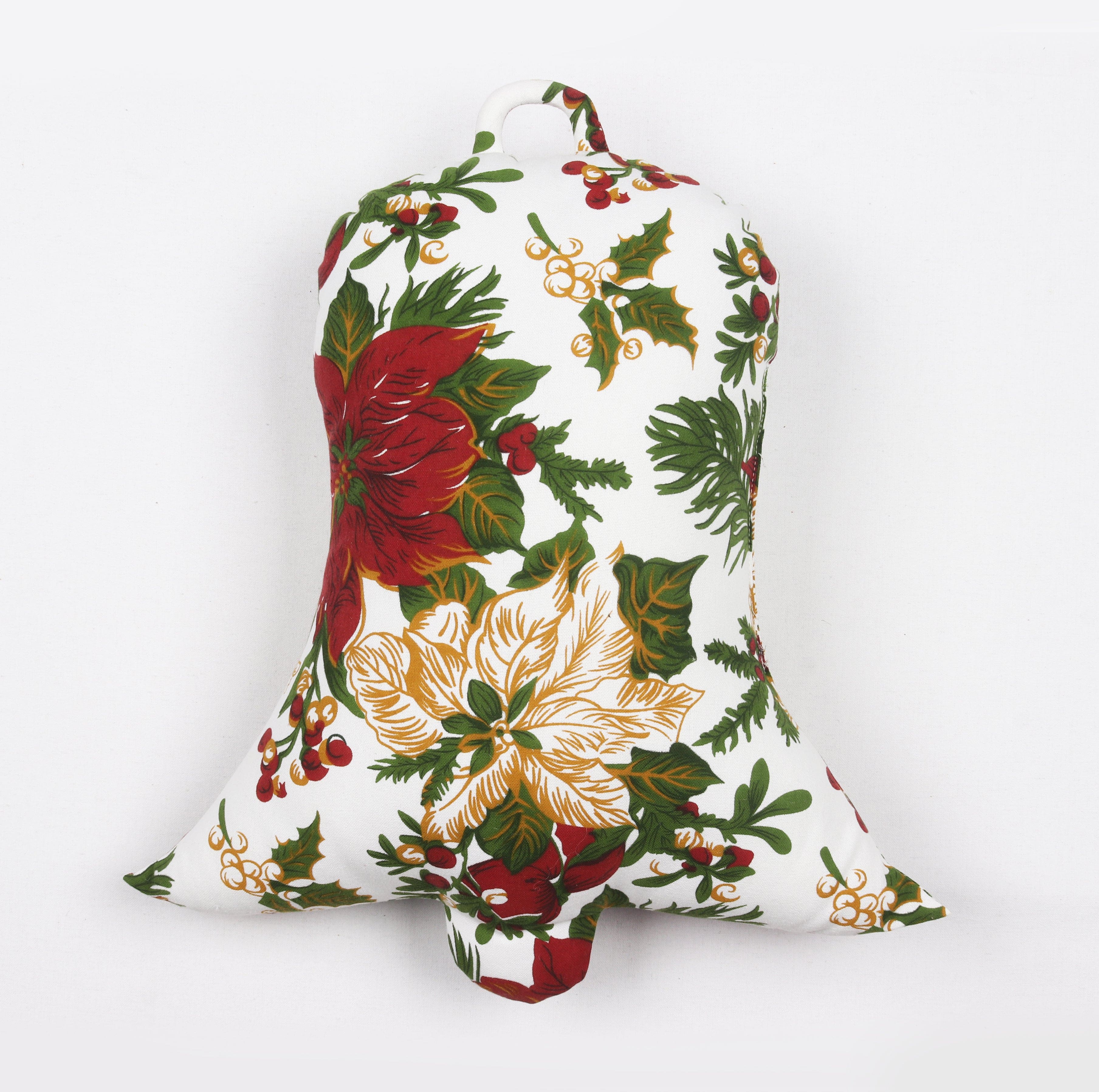 Cotton Christmas Floral Designed, Bell / Candy / Star / Tree Shaped Cushion with Recron Filled