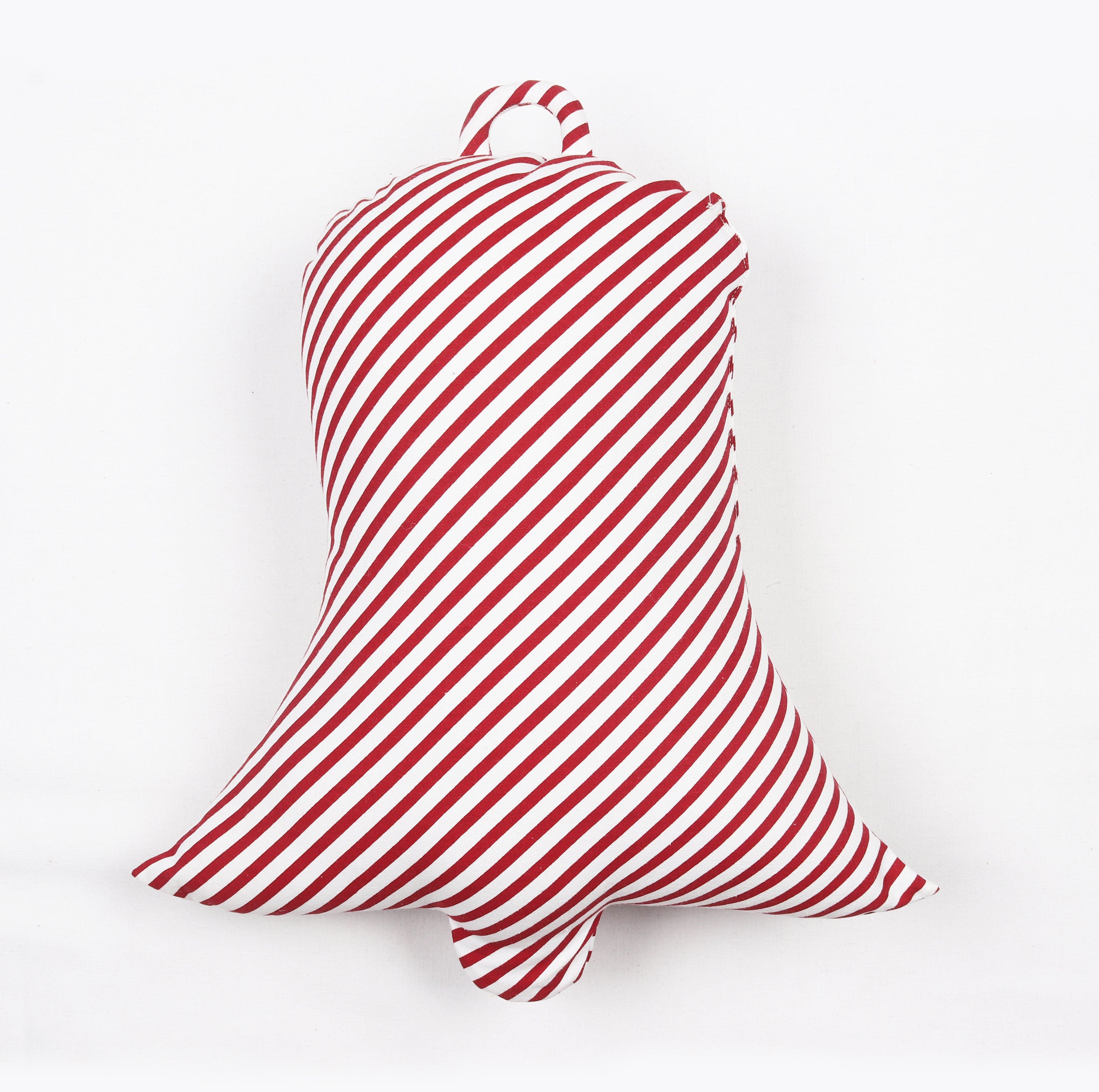 Cotton Christmas Big Red Cross Designed, Bell / Candy / Star / Tree Shaped Cushion with Recron Filled