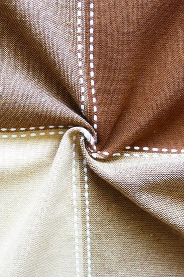 Cotton 4 Way Dobby Brown With Solid Pocket Free Size Apron