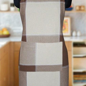 Cotton 4 Way Dobby Brown Free Size Apron