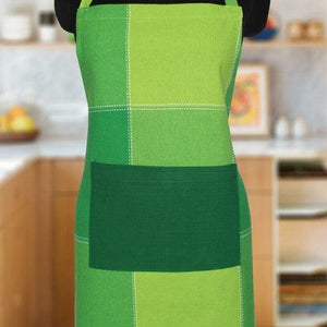 Cotton 4 Way Dobby Green With Solid Pocket Free Size Apron