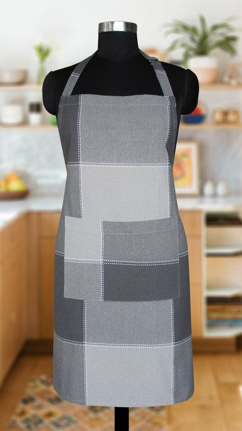 Cotton 4 Way Dobby Grey Free Size Apron