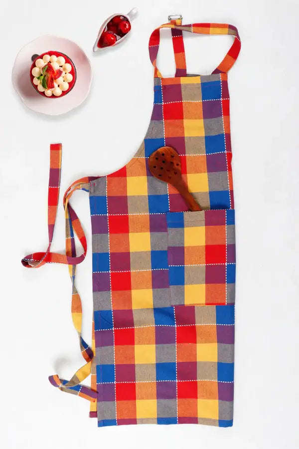 Cotton Adukalam Check Free Size Apron