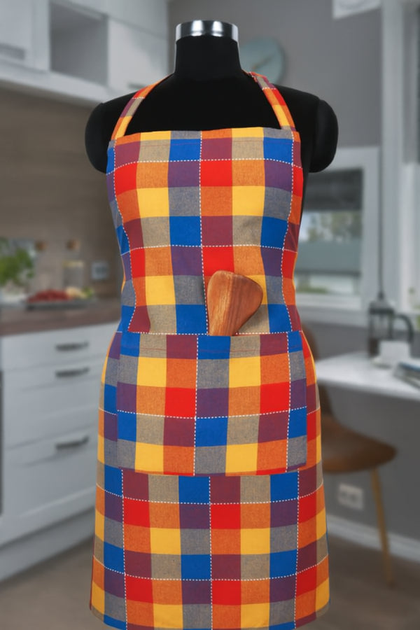 Cotton Adukalam Check Free Size Apron