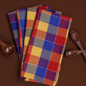 Cotton Adukalam Check Kitchen Towels Pack Of 4 freeshipping - Airwill