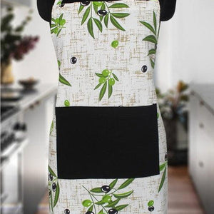 Cotton Anjoe Olive Leaf With Solid Pocket Free Size Apron