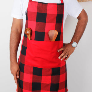 Cotton Big Check Free Size Apron