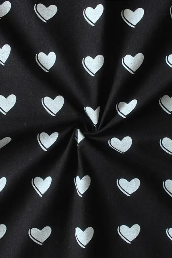 Cotton Black Heart with Solid Pocket Free Size Apron