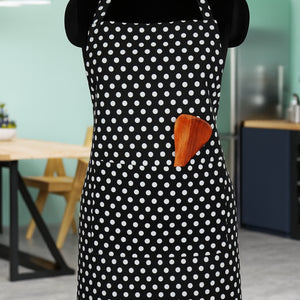 Cotton Black Polka Dot Free Size Apron