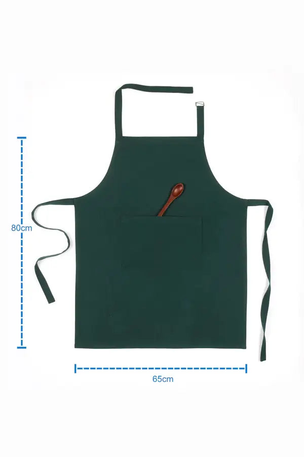 Cotton Christmas Free Size with Adjustable Buckle Solid Green Apron