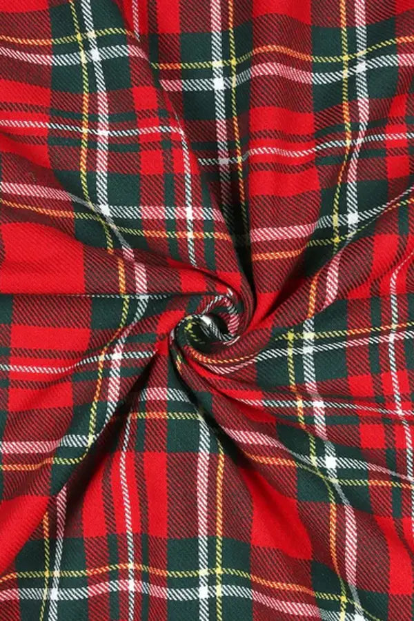 Cotton Xmas Check Free Size with Adjustable Buckle Apron