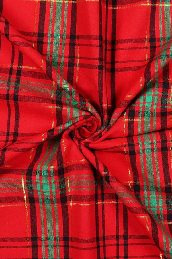 Cotton Christmas Check Free Size Apron