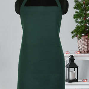 Cotton Christmas Free Size with Adjustable Buckle Solid Green Apron