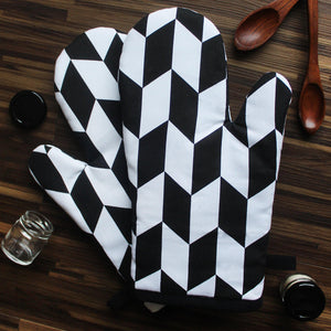 Cotton Classic Diamond Black Oven Gloves Pack Of 2