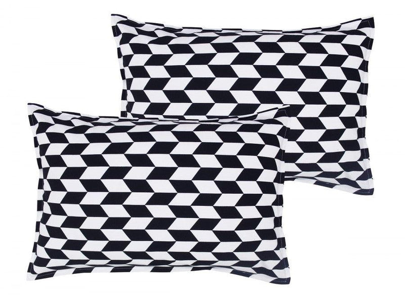 Cotton Classic Diamond Black Pillow Covers Pack Of 2