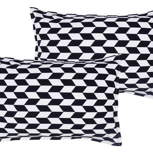 Cotton Classic Diamond Black Pillow Covers Pack Of 2