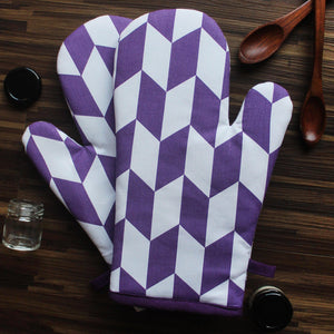 Cotton Classic Diamond Purple Oven Gloves Pack Of 2