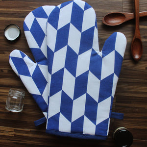 Cotton Classic Diamond Royal Blue Oven Gloves Pack Of 2