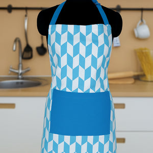 Cotton Classic Diamond Sky Blue Free Size Apron