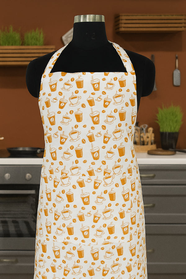 Cotton Cold Coffee Free Size Apron